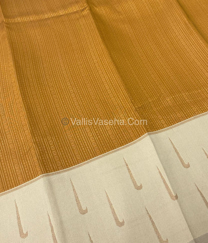 Kanchi Semi Silk - Yellow with Cream Blue VVKSS001