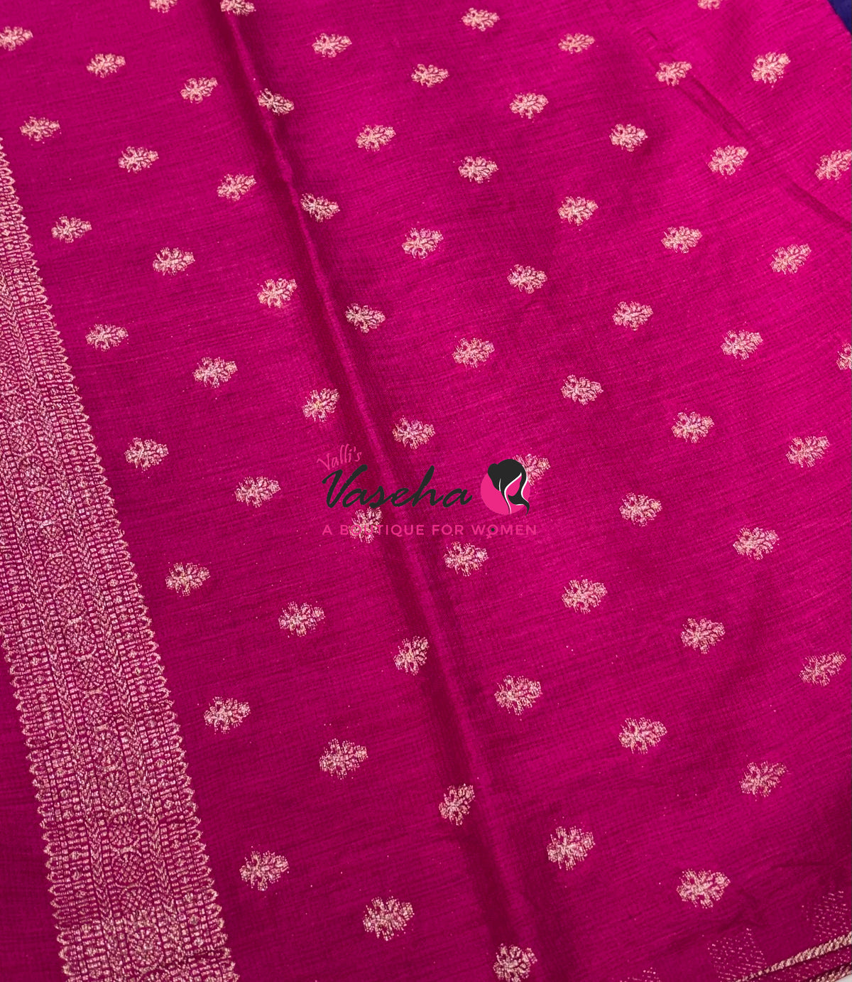 Banarasi - Heritage Silk - Violetish Blue With Pink - VVBHS015