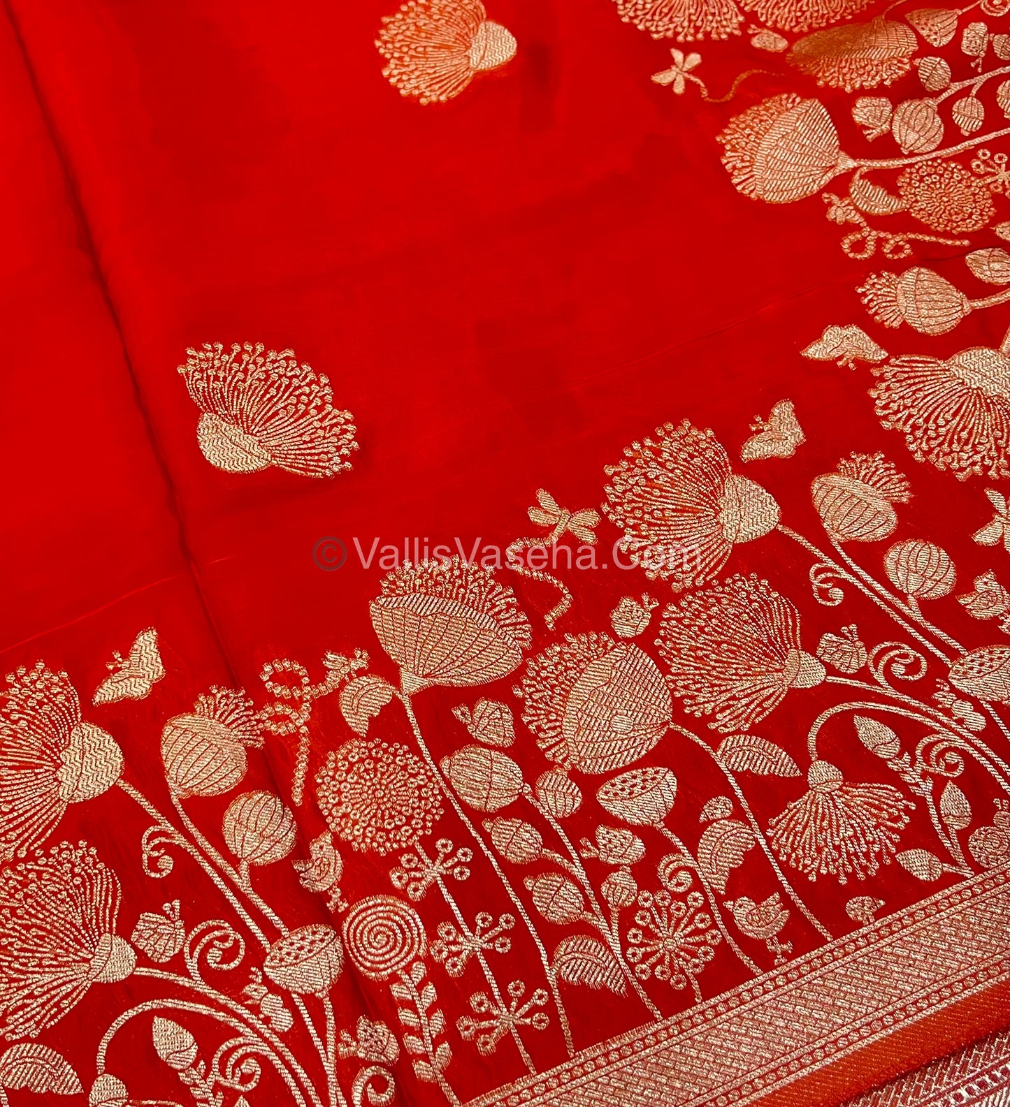 Banarasi Premium Viscose Saree - Orange Shade - VVBPV001