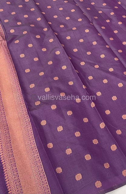 Semi Silk Saree - Kanchi Semi Silk Style - Peacock Border - VVSSS006