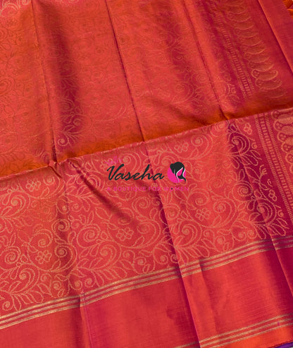 Pure Soft Silk Saree  - Purple & Peach Combo - VVPSS141