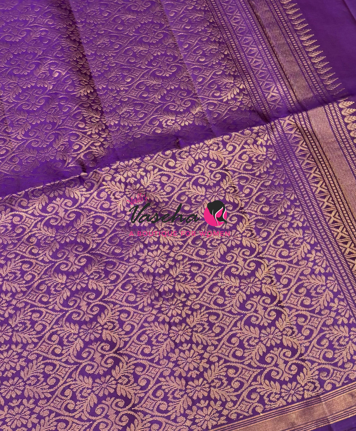 Pure Soft Silk Saree  - Treble Zari Weaving Butta - Purple Shade - VVPSS125