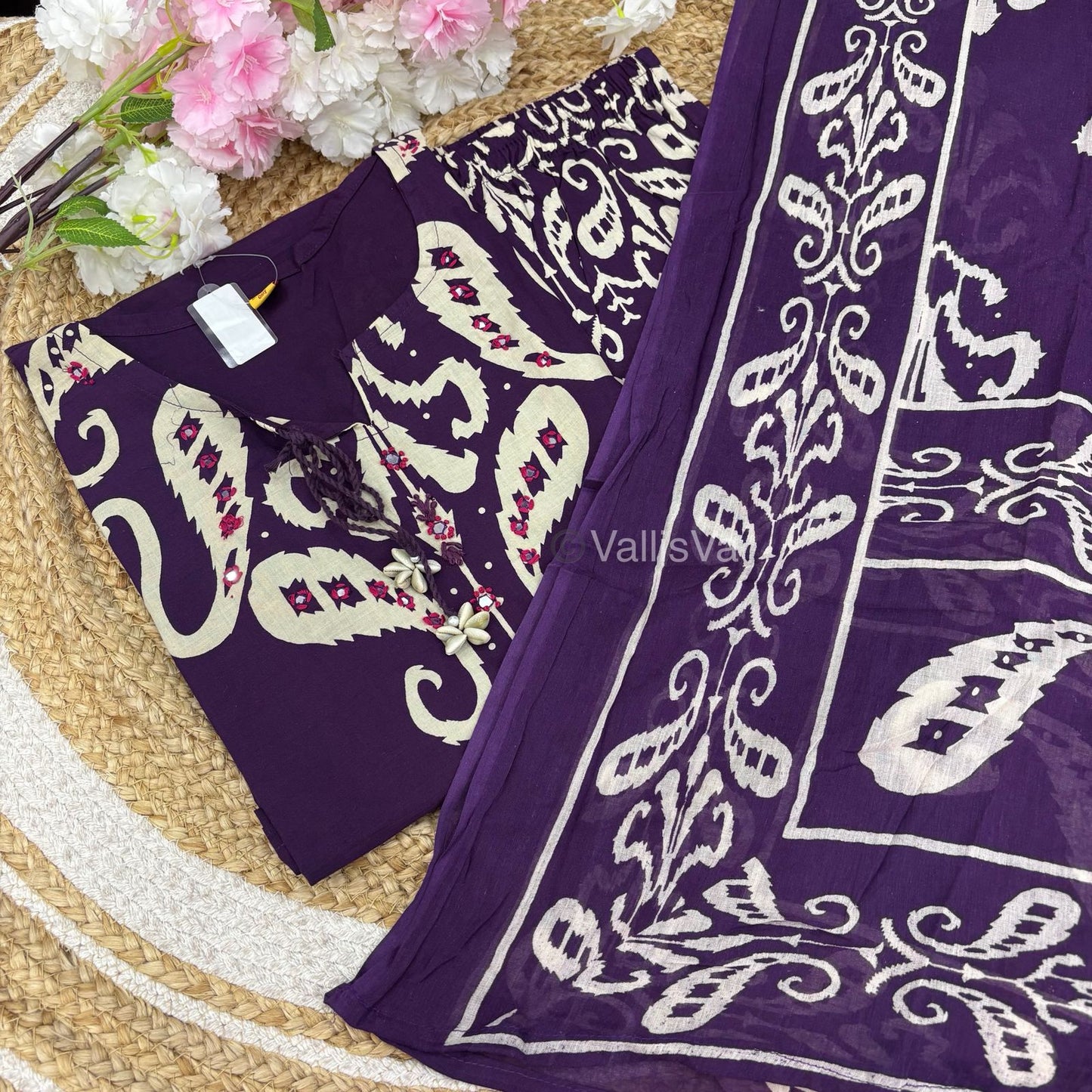 Readymade 3pc Set - Printed Cotton - VVRMS008
