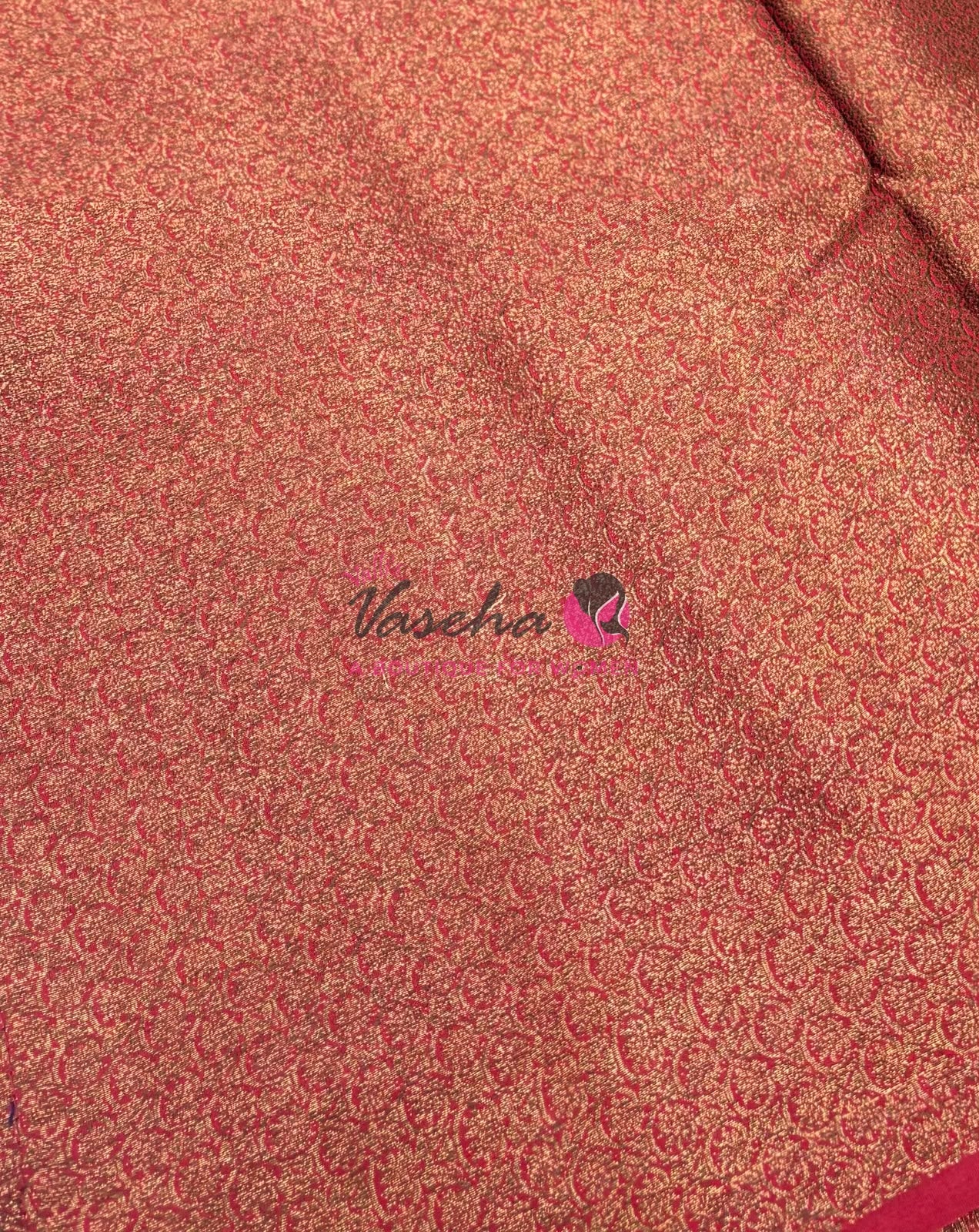 Bamboo Silk Saree- Green with Pink Shade - VVBSS016