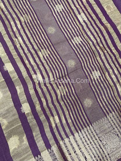 Semi Tussar Silk Saree | Purple shade |VVSTS044