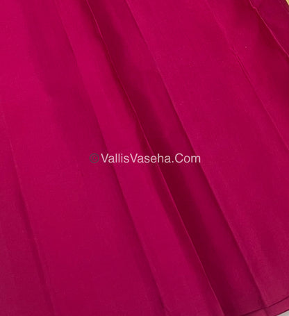 Pure Soft Silk Saree - One Side Border - Cream & Pink Combo - VVPSS045