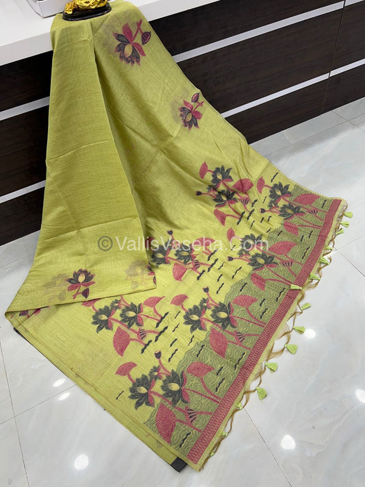 Muga Cotton Saree - Contrast Blouse - VVMCS001