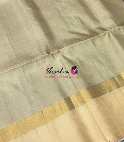 Pure Soft Silk Saree - Purple & Cream - VVPSS122