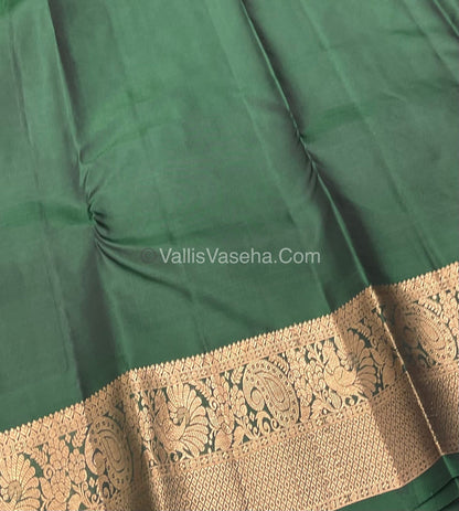 Half Mix - Pure Soft Silk Saree - Maroon & Green Shade - VVPSS031