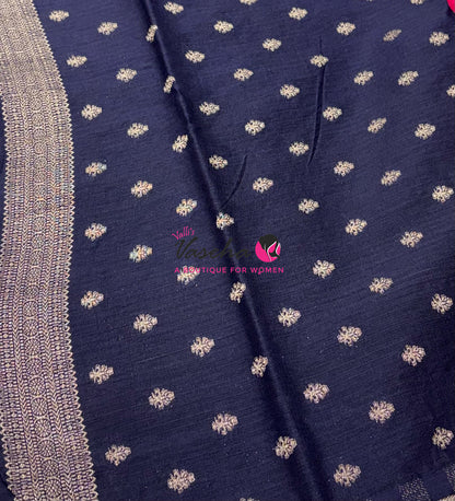 Banarasi - Heritage Silk - Pink With Blue - VVBHS015