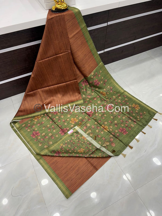 Art Silk / Semi Gicha Tussar Saree  - VVSGT002