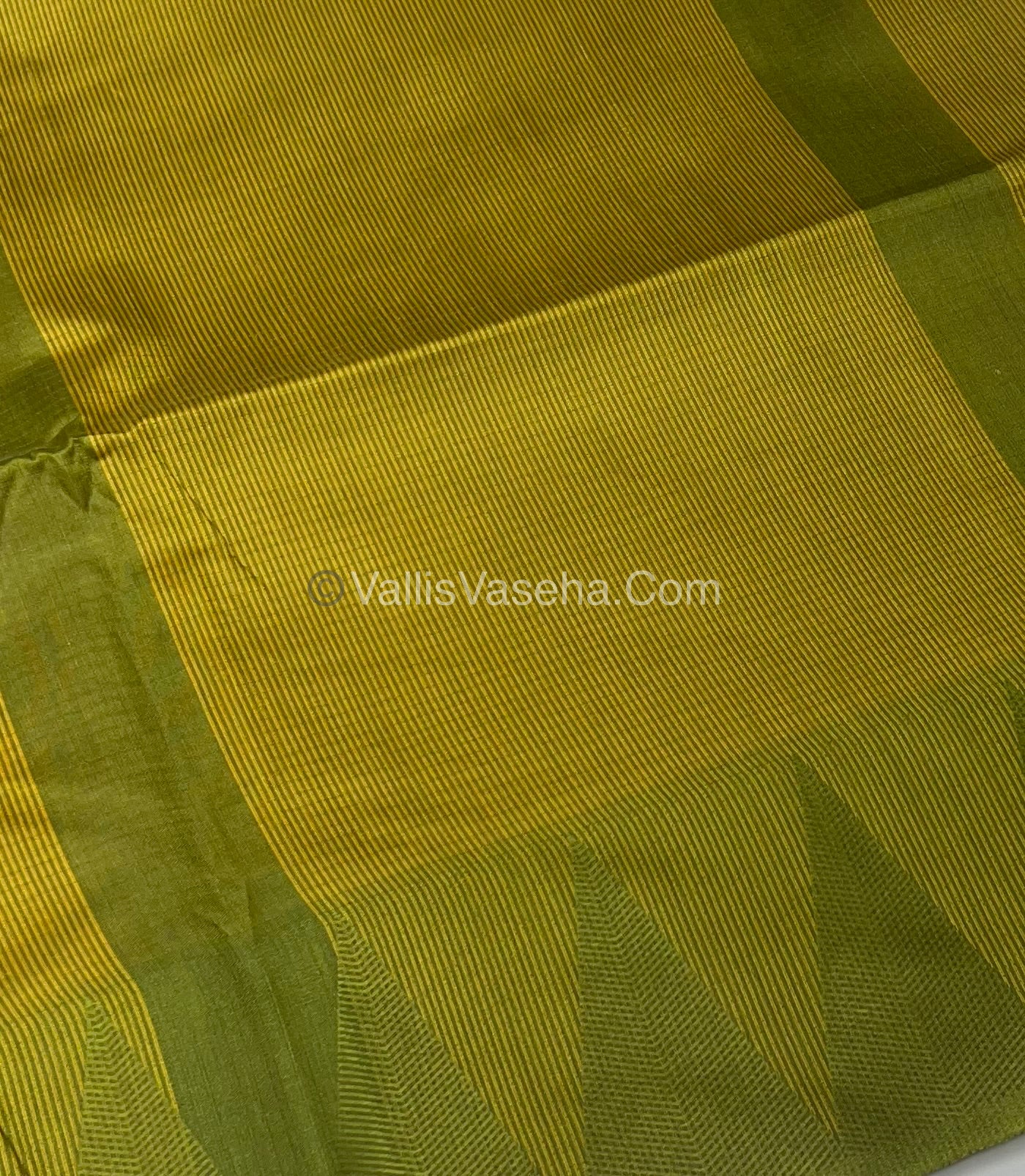 Semi Raw Silk - Yellow With Green Shade - VVRS006