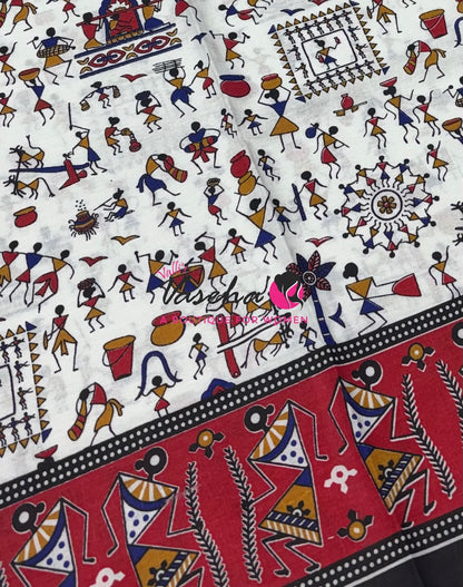 Budget Friendly Sarees - Casual Wear Sarees - Khadi Cotton Sarees - VVKCS028