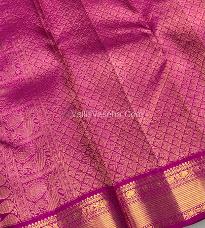 Pure Kanchipuram Silk Saree - Purple & Pink Combo - VVPS025