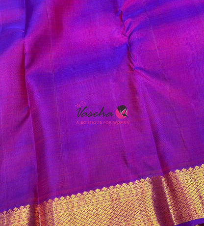 Pure Kanchipuram Silk Saree - Purple Shade  - VVPS056