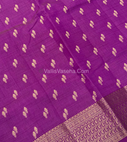 Semi Tussar Silk - Grand Pallu  - Purplish Pink Shade - VVSTS021