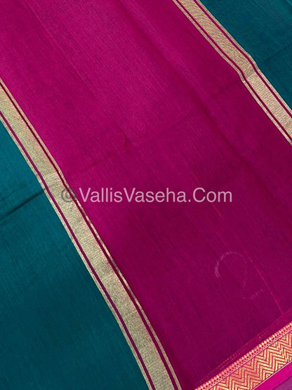 Fancy Mixed Cotton - Ramar Blue With Pink Shade - VVFMC005