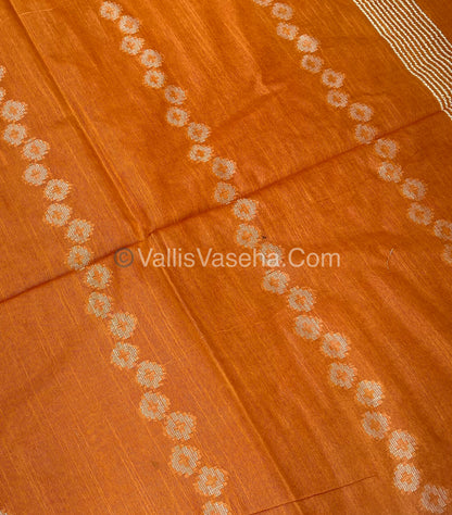 Bhagalpuri Silk - Pink With Orange - VVBS007