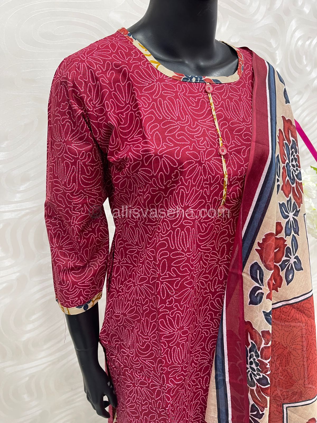 Ready Made - Semi Patiyala 3(pc) Set - Printed Cotton - VVRSP001