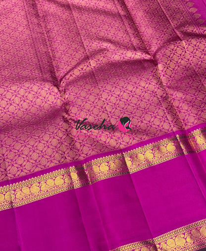 Pure Kanchipuram Silk Saree - Vairavoosi Design  - Purplish Pink & Pink Combo - VVPS014