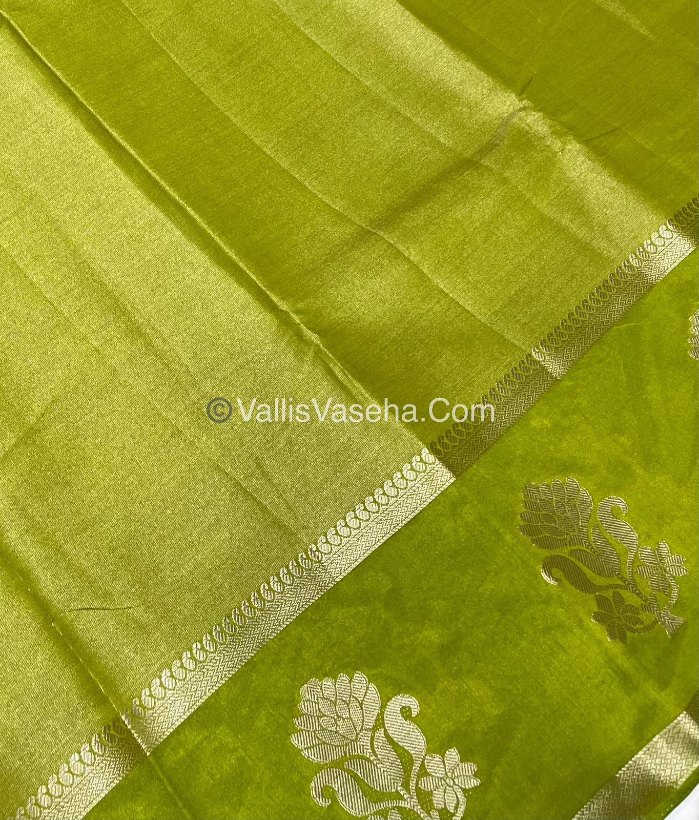 Semi Tissue Tussar Silk - Green Shade - VVSTS043