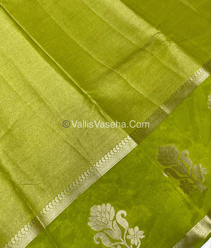 Semi Tissue Tussar Silk - Green Shade - VVSTS043