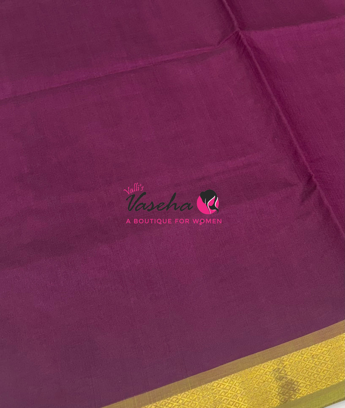 Pure Silk Cotton Sarees - Purplish Wine With Green - VVPSC017
