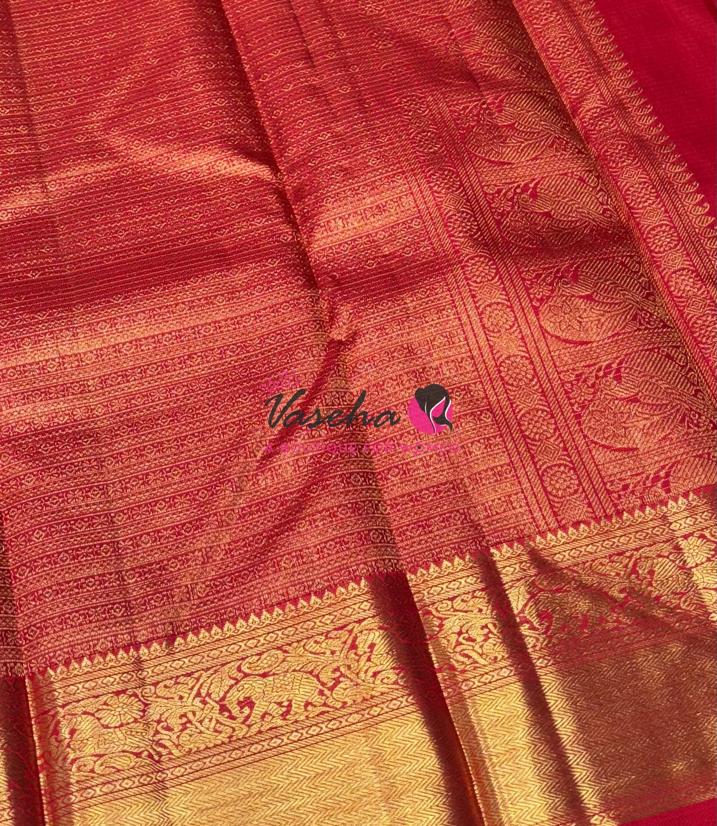 Pure Kanchipuram Silk Saree - Vairavoosi Design  - Red Shade - VVPS060