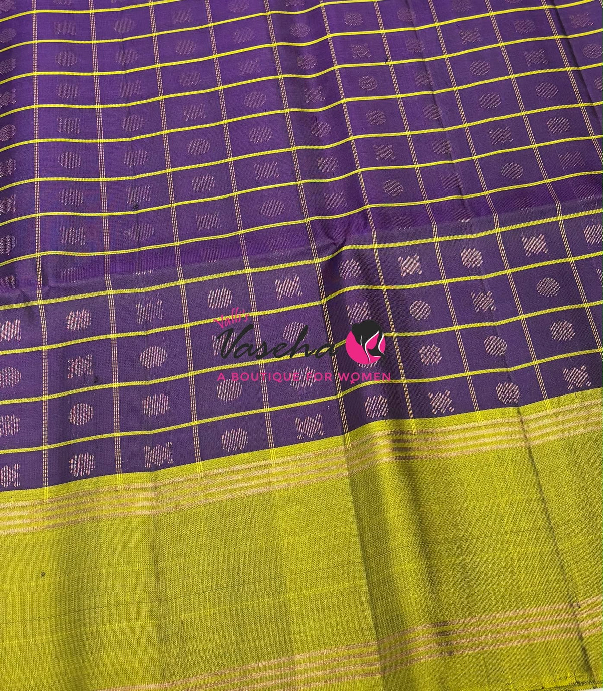 Pure Soft Silk Saree - Purple & Green   Shade - VVPSS116