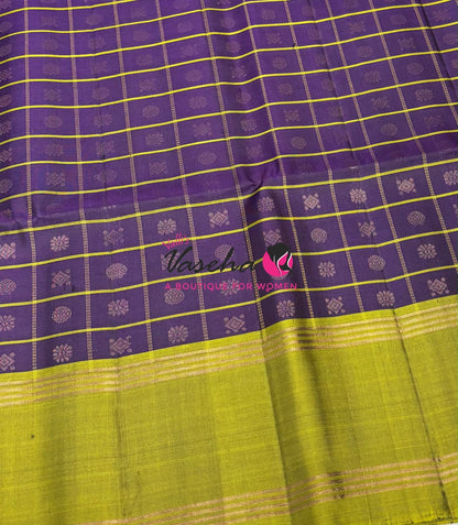 Pure Soft Silk Saree - Purple & Green   Shade - VVPSS116