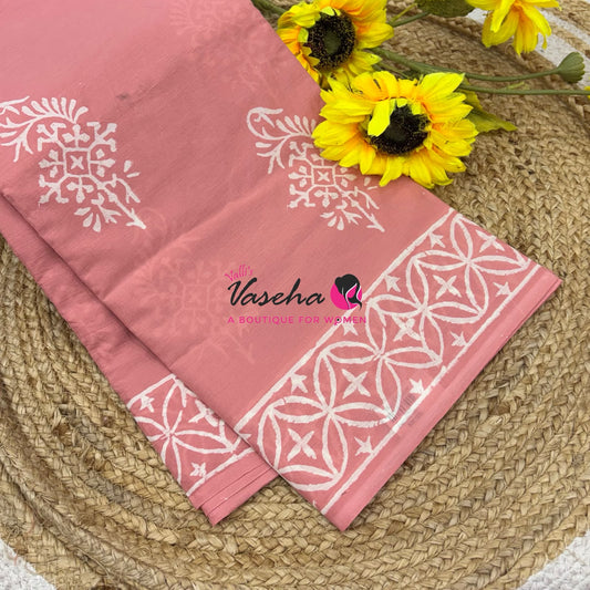 Pure Soft Mul Mul Cotton Sarees - Hand Block Prints - VVMMC009