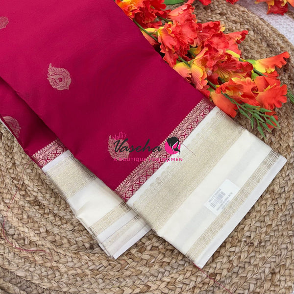 Semi Kanchi Silk  - Pink & Cream  - VVSKS007