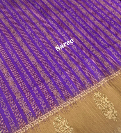 Semi Chappa Silk - Purple & Creamish chocolate - VVSC002