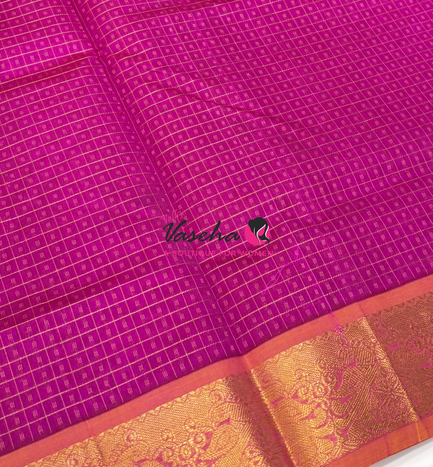 Pure Silk Cotton Saree - Pink With Mango Yellow - Lakshadeepam Design - VVPLD004