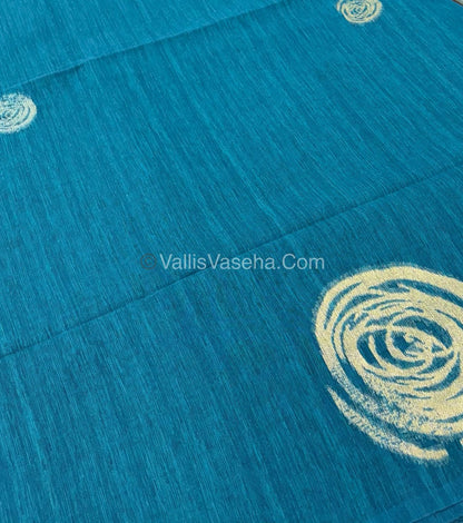 Linen Mixed Jute Silk Saree - Ramar Blue Shade - VVLMJ002