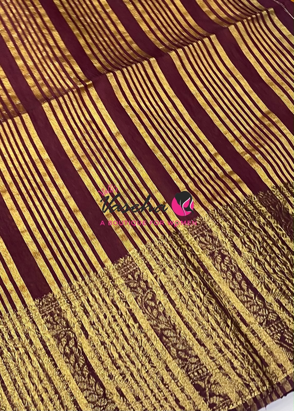 Semi Jute Silk Saree - Mango Yellow With Maroon Shade- VVSJS001