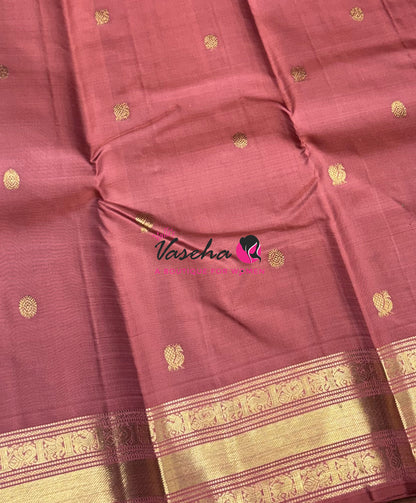 Pure Kanchipuram Silk Saree - Peach Shade - VVPS025