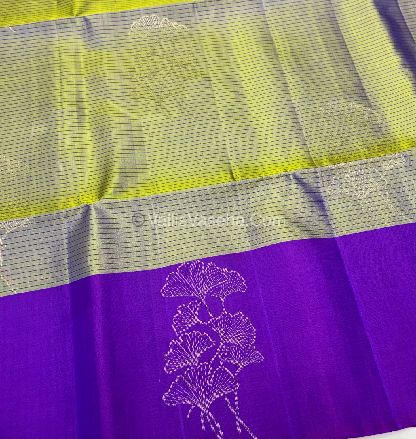 Pure Soft Silk Saree - Dual Tone Grey With Purple - VVPSS072
