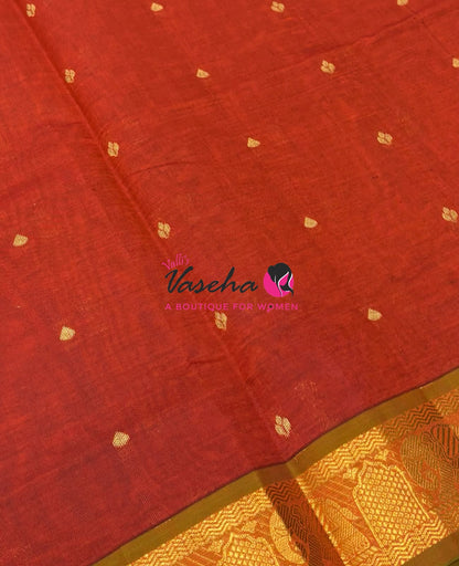 Semi Silk Cotton Saree | Small Leaf Butta Design |VVSSC010
