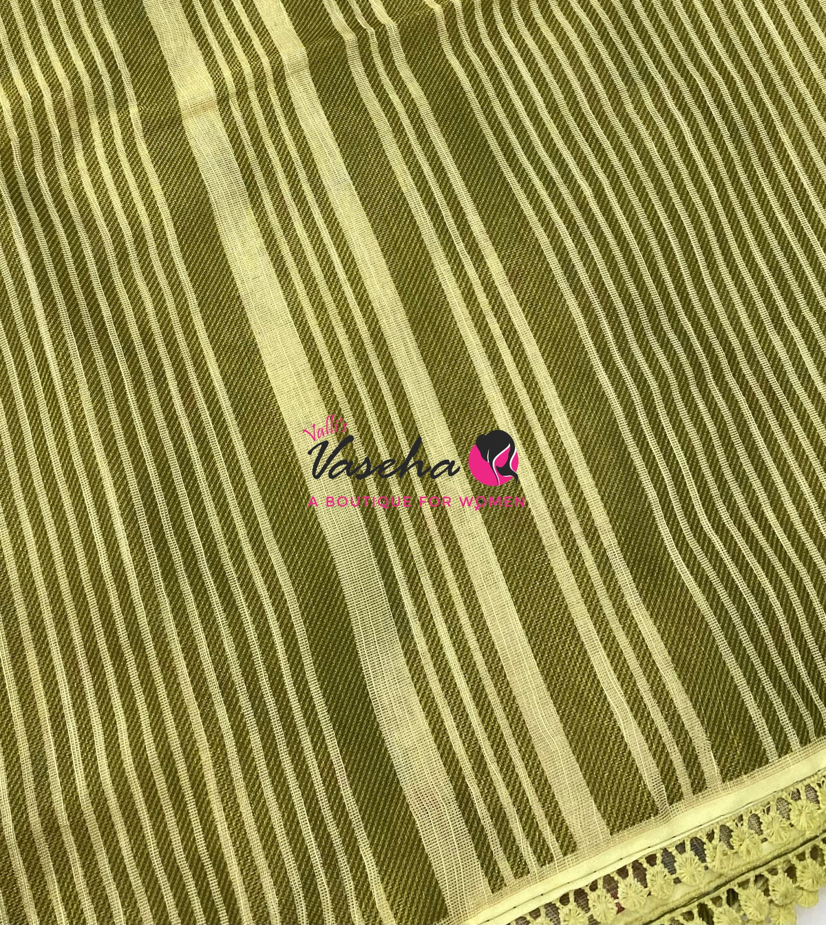 Linen Tissue Saree -  Light & Dark Combo - Green Shade- VVLTS006