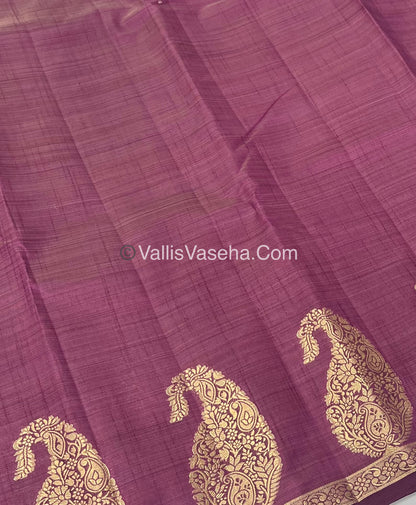 Semi Tussar Silk  - Purplish Wine Shade - Small Mango Butta - VVSTS002