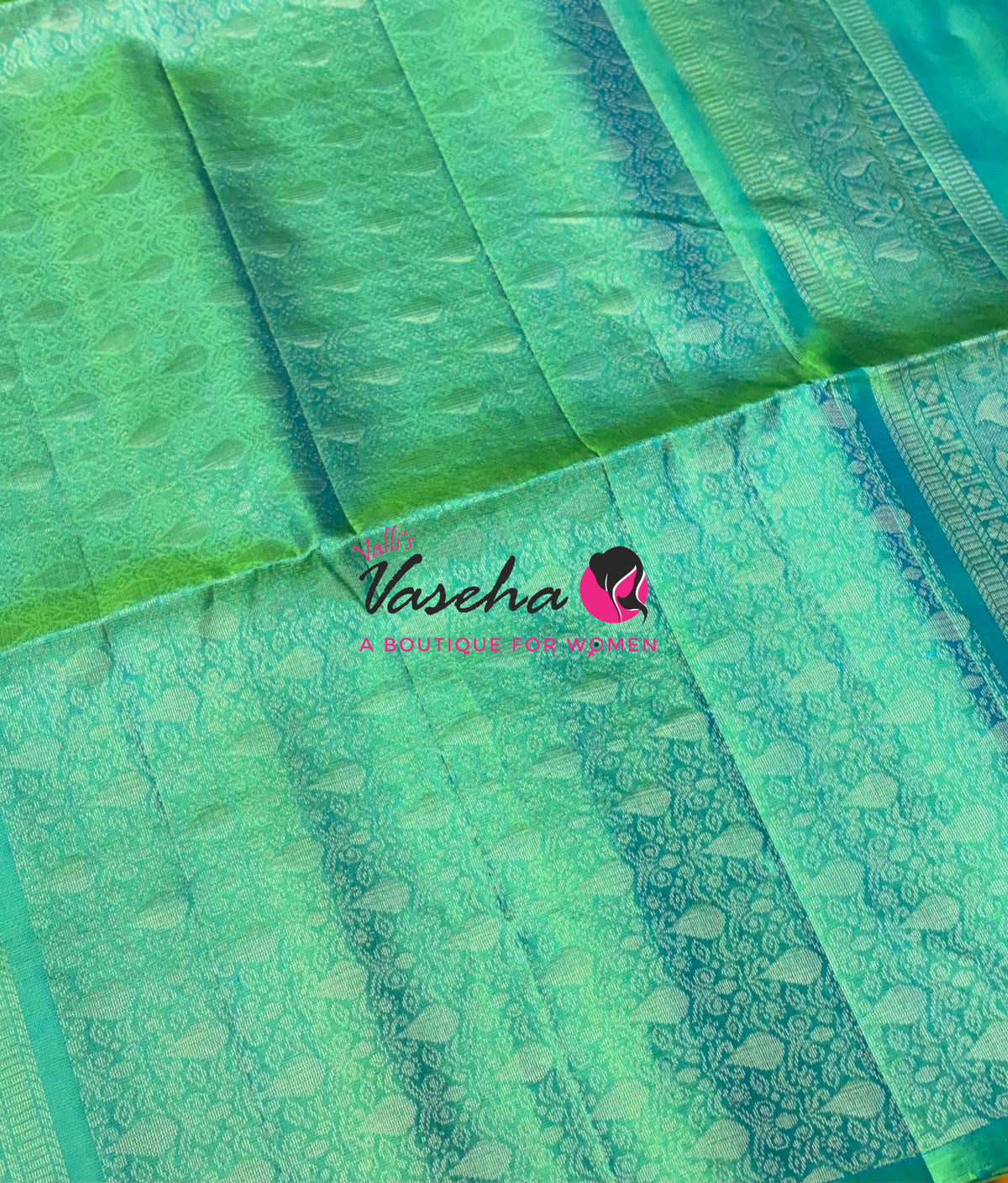 Pure Soft Silk Saree - Dual Tone Green Shade - VVPSS119