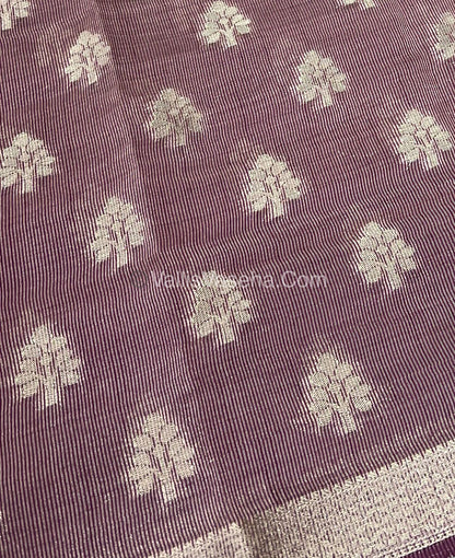 Semi Tussar Silk Saree - Wine Shade - VVSTS009