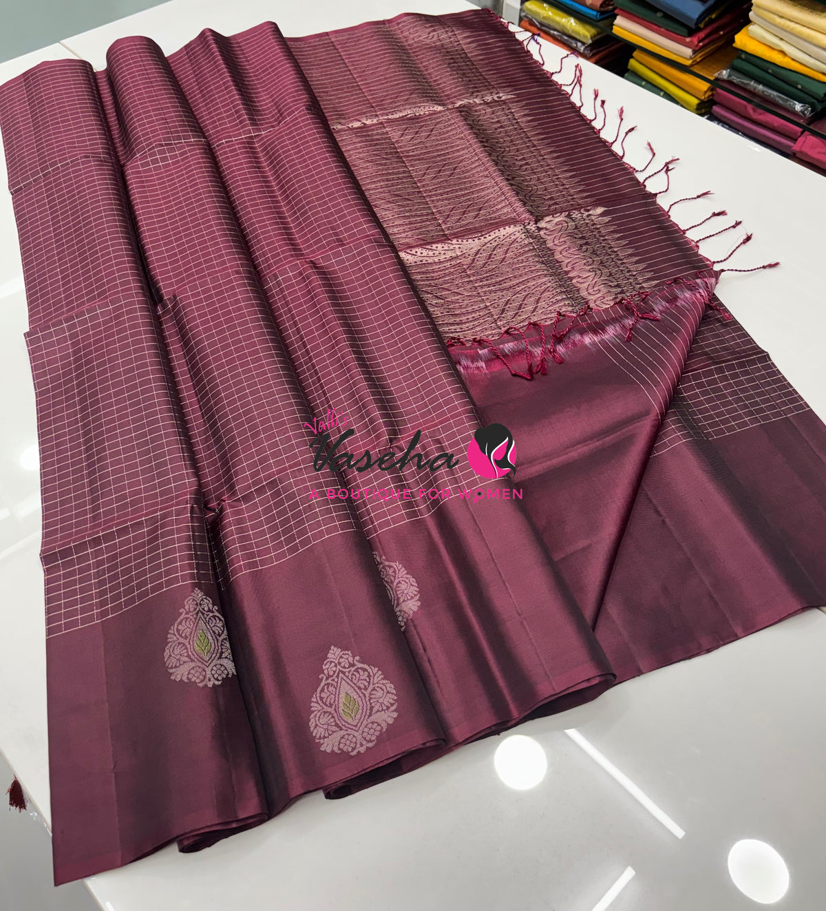Pure Soft Silk Saree  - Maroon Shade - VVPSS115