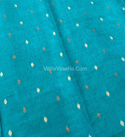 Cherry Tussar - Semi Tussar Silk - Blue Shade - VVSTS009