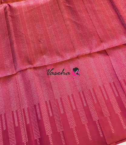 Pure Soft Silk Saree  -  Peachish Pink Shade - VVPSS129