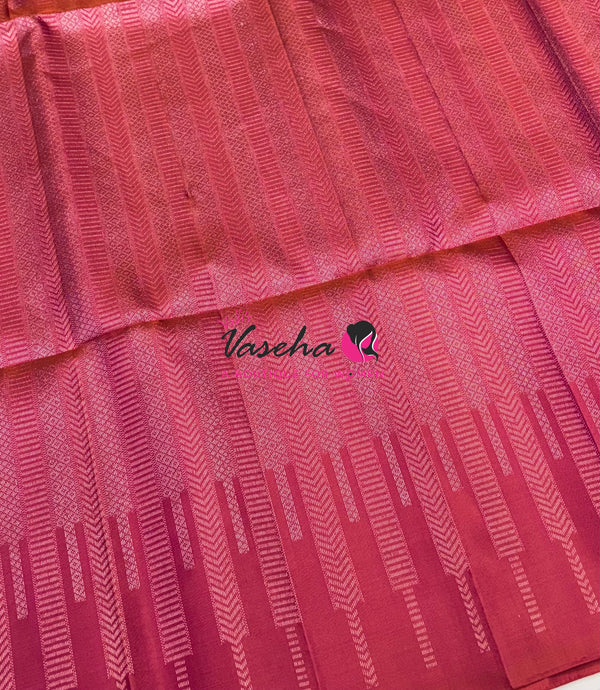 Pure Soft Silk Saree  -  Peachish Pink Shade - VVPSS129