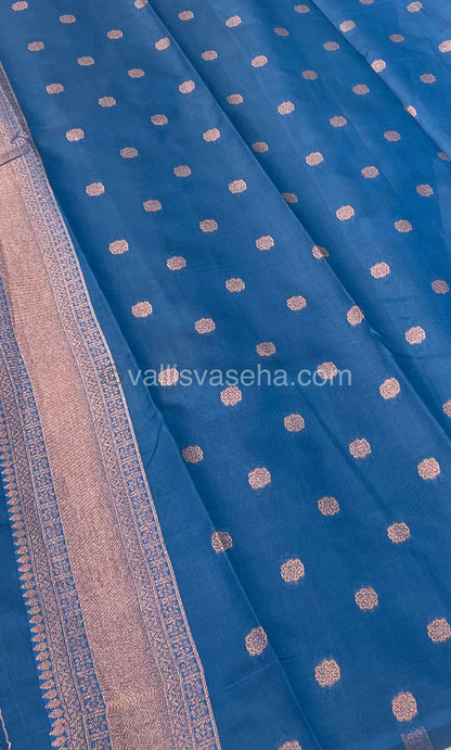 Semi Silk Saree - Kanchi Semi Silk Style - Peacock Border - VVSSS006