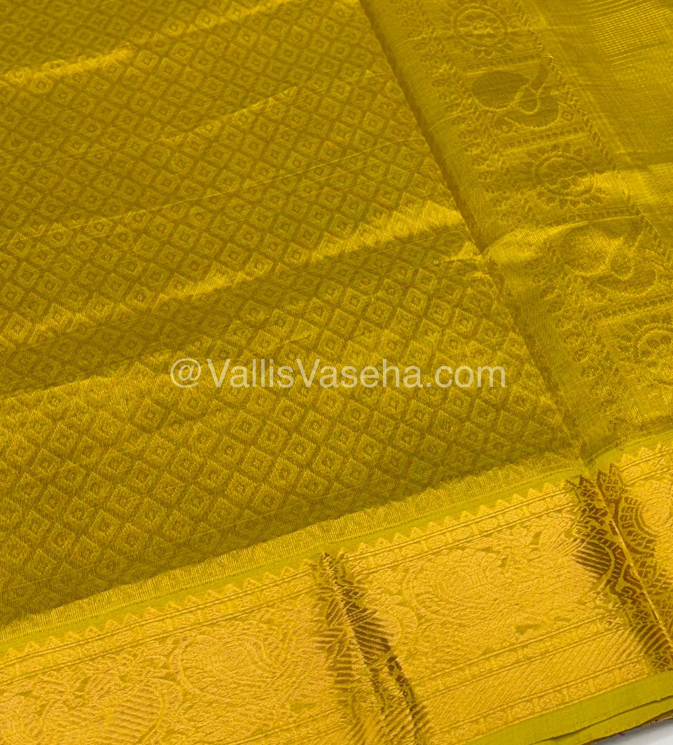 Pure Silk Cotton Saree - Vairavoosi checks - Mayil & Chakkaram - VVMCV002
