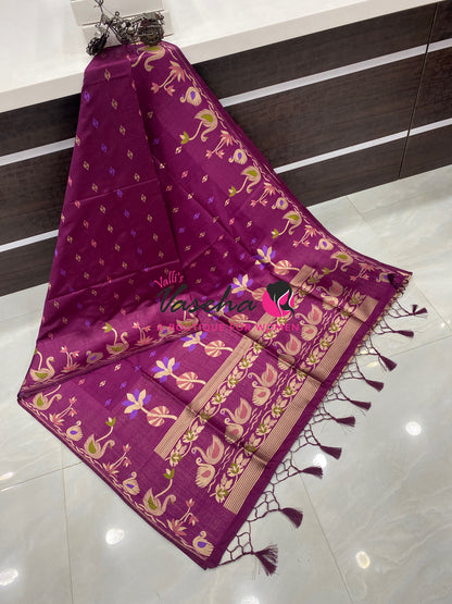 Banarasi - Heritage Meenakari Silk - Wine Shade - VVBHS013